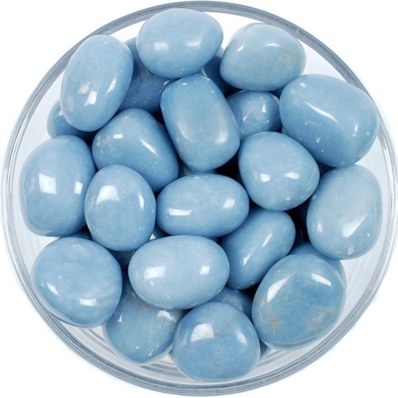Crystals Other - 2x Blue Angelite, Super-Charged, Tumbled
